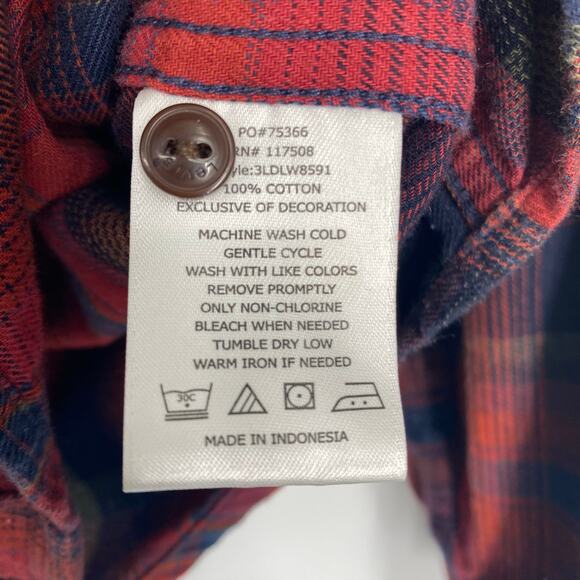 Wrangler Shirt Men’s Large Plaid Red Western Point Pockets Cowboy Outdoor Fall - Picture 6 of 10